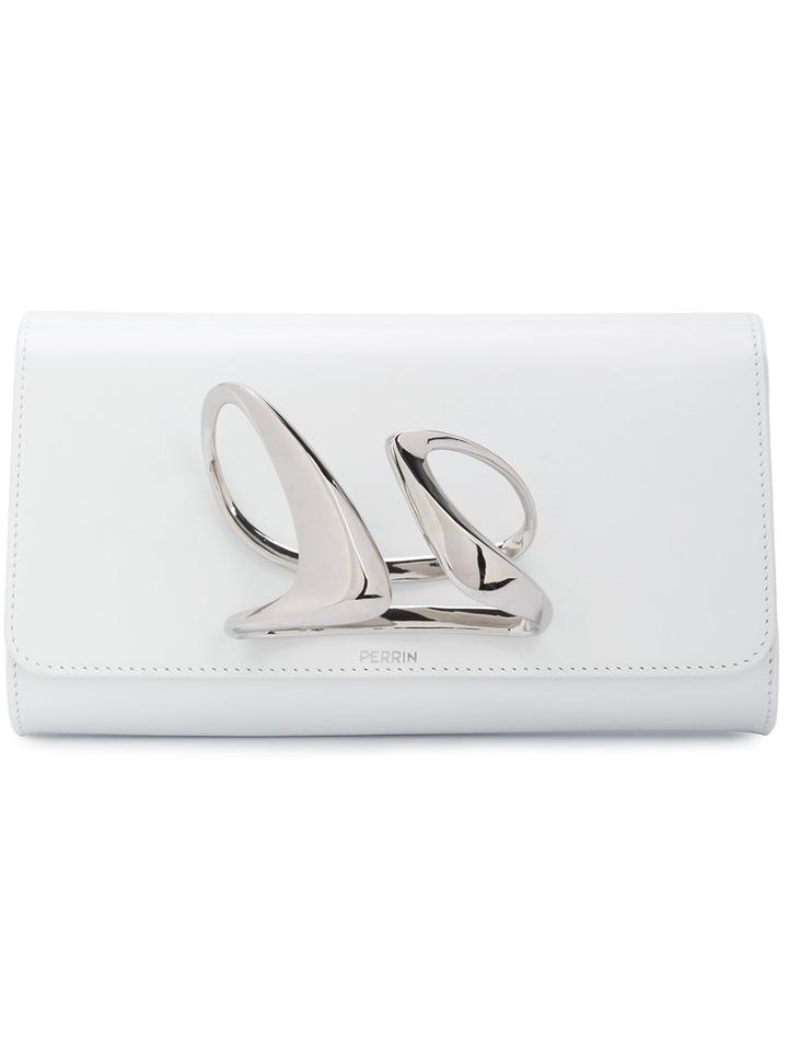 Perrin Paris - Perrin Paris X Zaha Hadid Mobi Clutch - Women - Lamb Skin - One Size, White, Lamb Skin
