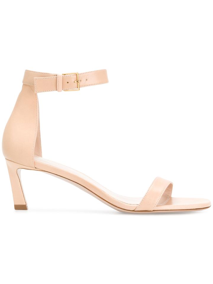 Stuart Weitzman Kitten Heel Sandals - Nude & Neutrals