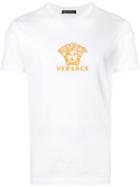 Versace Embroidered Medusa Logo T-shirt - White