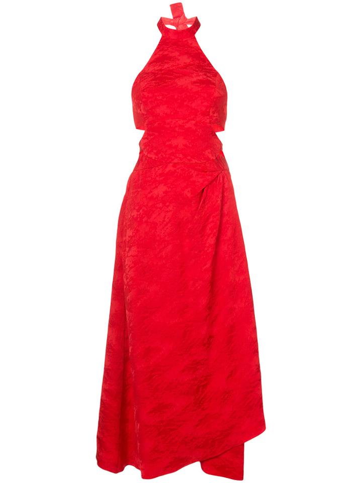Rosie Assoulin Jacquard Halter Dress - Red