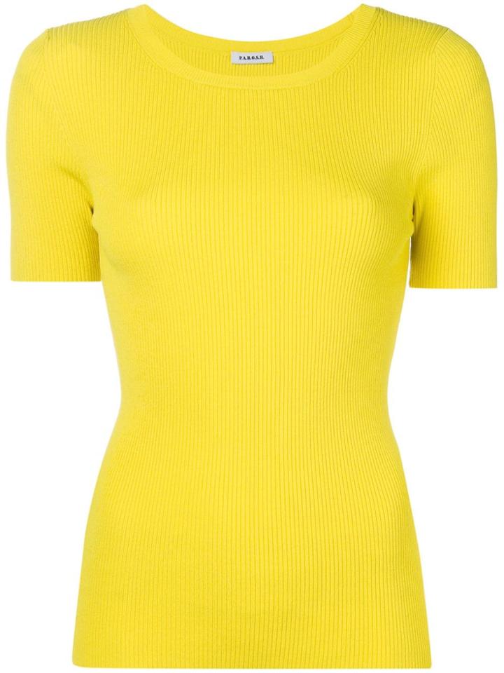 P.a.r.o.s.h. Ribbed Knit T-shirt - Yellow
