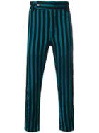 Ann Demeulemeester Striped Trousers - Blue