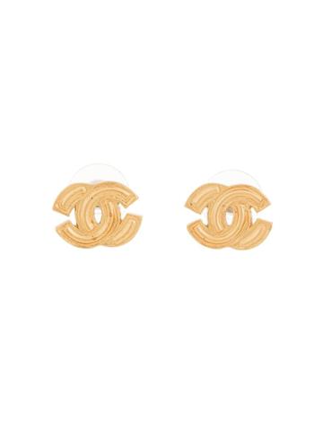 Chanel Vintage Chanel Cc Logos Pierces - Gold