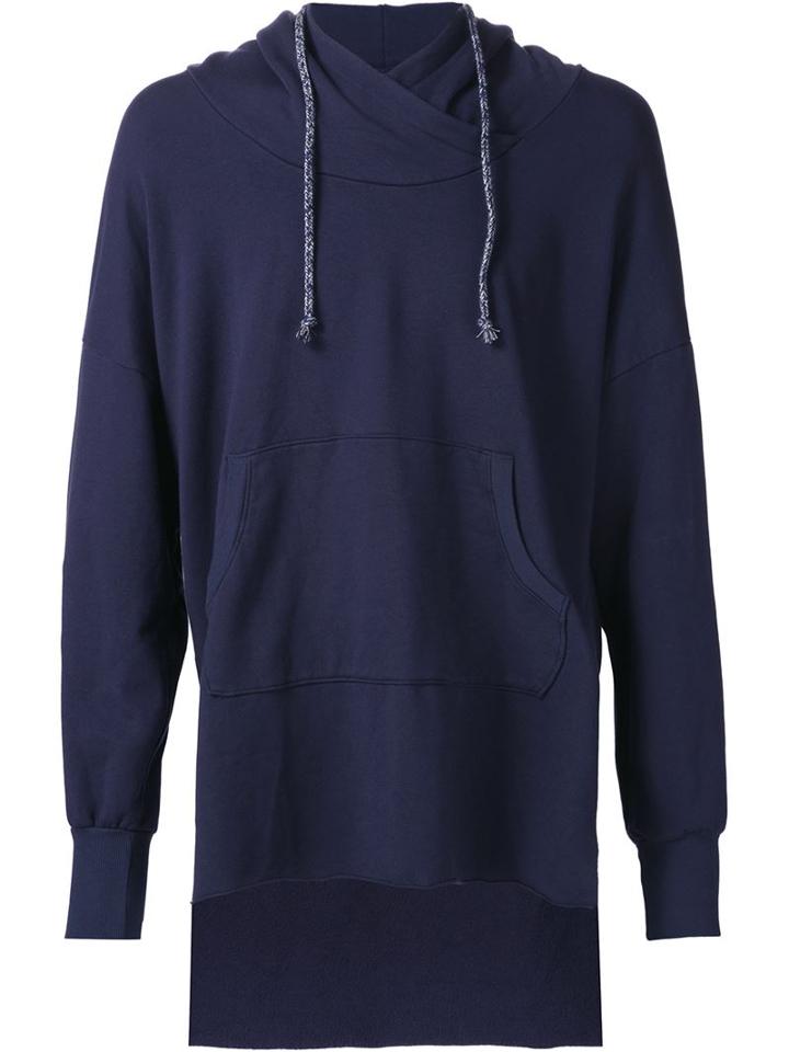 Nsf Oversized Asymmetric Hoodie, Men's, Size: S, Blue, Cotton/modal/spandex/elastane