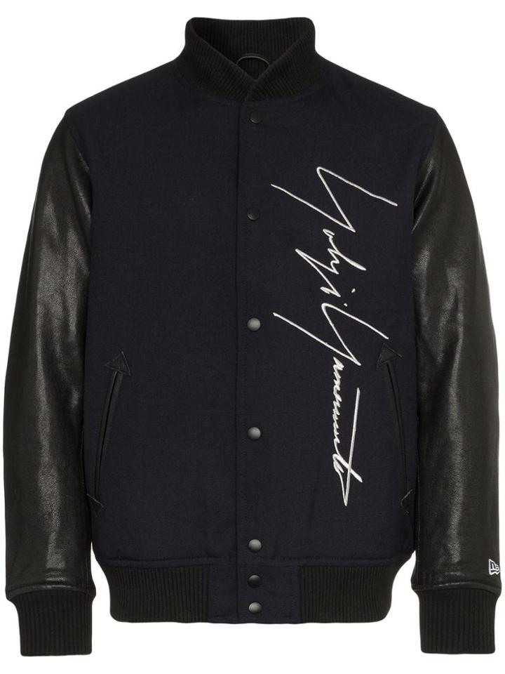Yohji Yamamoto Yohji Logo Baseball Jkt Nvy Blk - Blue