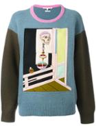 Olympia Le-tan Skeleton Embroidered Jumper, Women's, Size: Medium, Blue, Merino/wool Felt