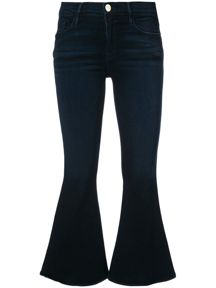 Frame Denim Kickflare Cropped Jeans - Blue