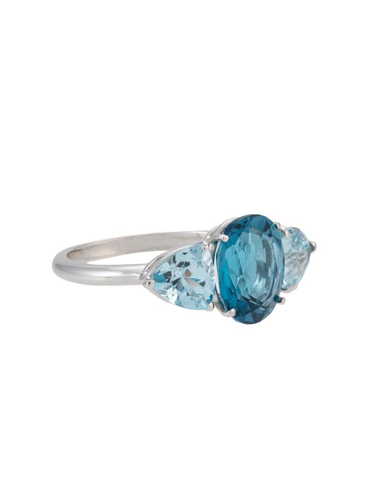 Sauer 18kt White Gold Sky Blue Topaz Ring - Silver