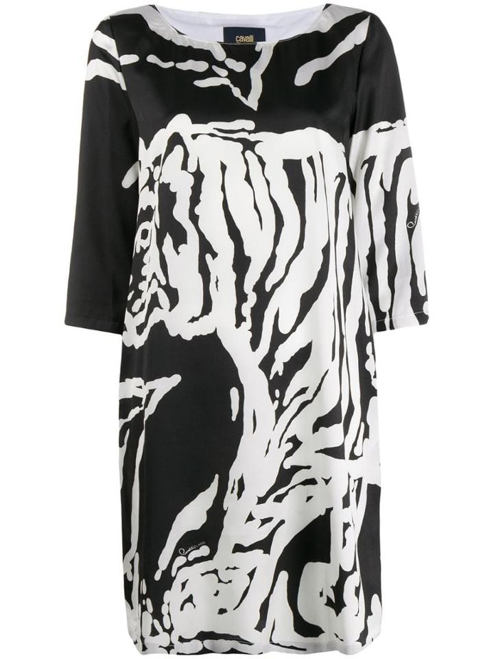 Cavalli Class Tiger Print T-shirt Dress - Black