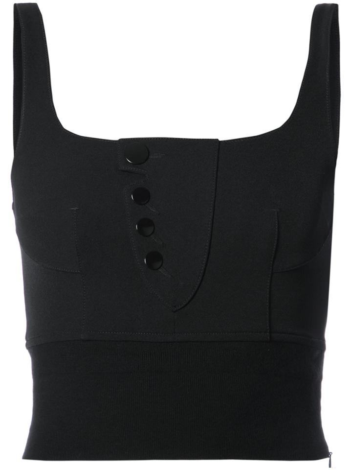 Alexander Wang Cropped Bodycon Top - Black