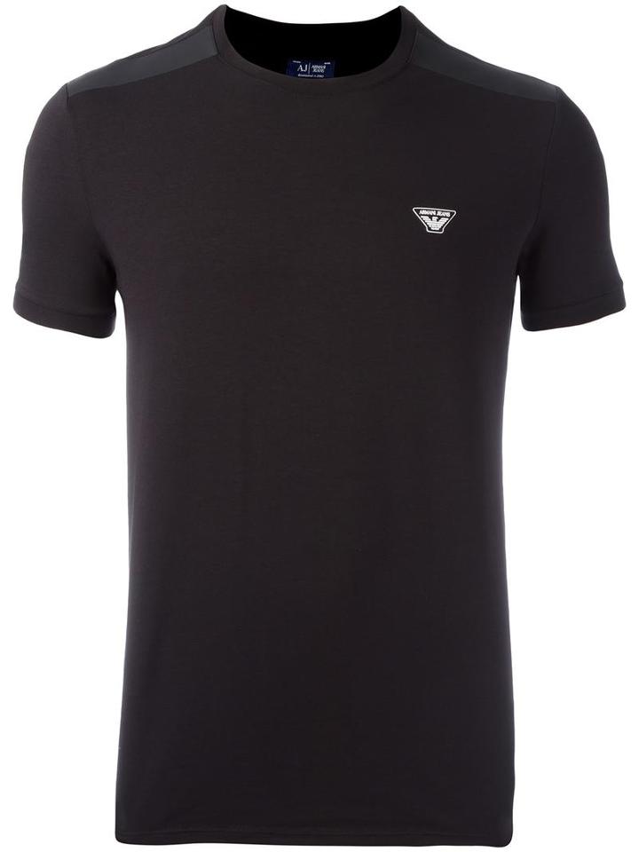 Armani Jeans Chest Logo T-shirt, Men's, Size: Large, Black, Cotton/spandex/elastane