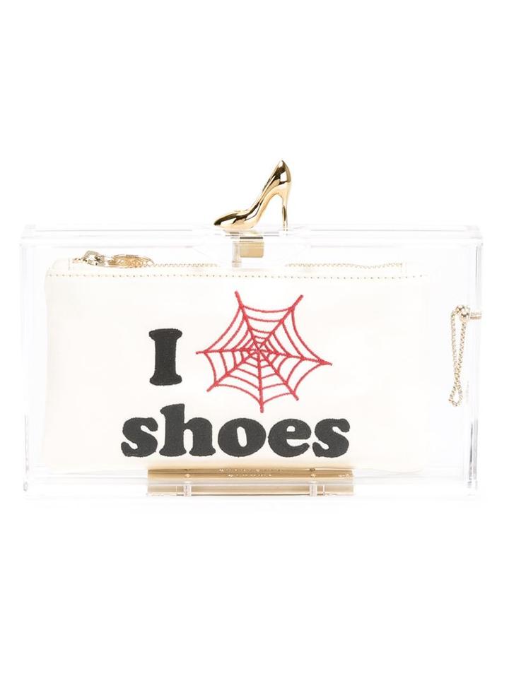 Charlotte Olympia 'pandora Loves Shoes' Clutch, Women's, White