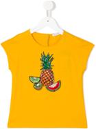 Dolce & Gabbana Kids Pineapple Print T-shirt, Kids Unisex, Size: 6 Yrs, Yellow/orange, Cotton/viscose/polyester/polyamide