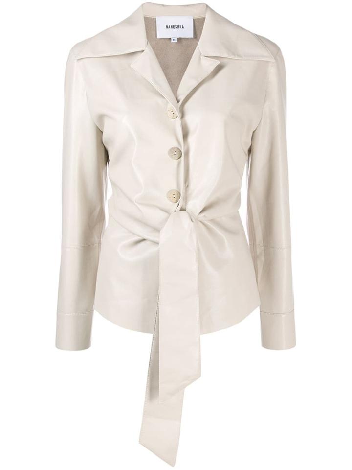 Nanushka Tied Front Shirt Jacket - Neutrals