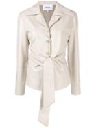 Nanushka Tied Front Shirt Jacket - Neutrals