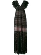 Si-jay - Plunge V-neck Gown - Women - Cotton/polyamide - 42, Black, Cotton/polyamide