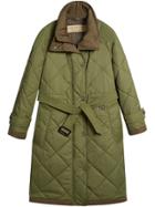 Burberry Diamond Quilted Coat - Green