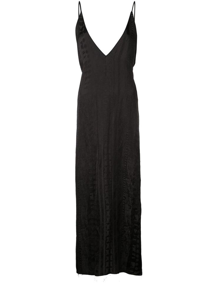 Uma Wang - Plunge Dress - Women - Linen/flax/viscose - S, Black, Linen/flax/viscose