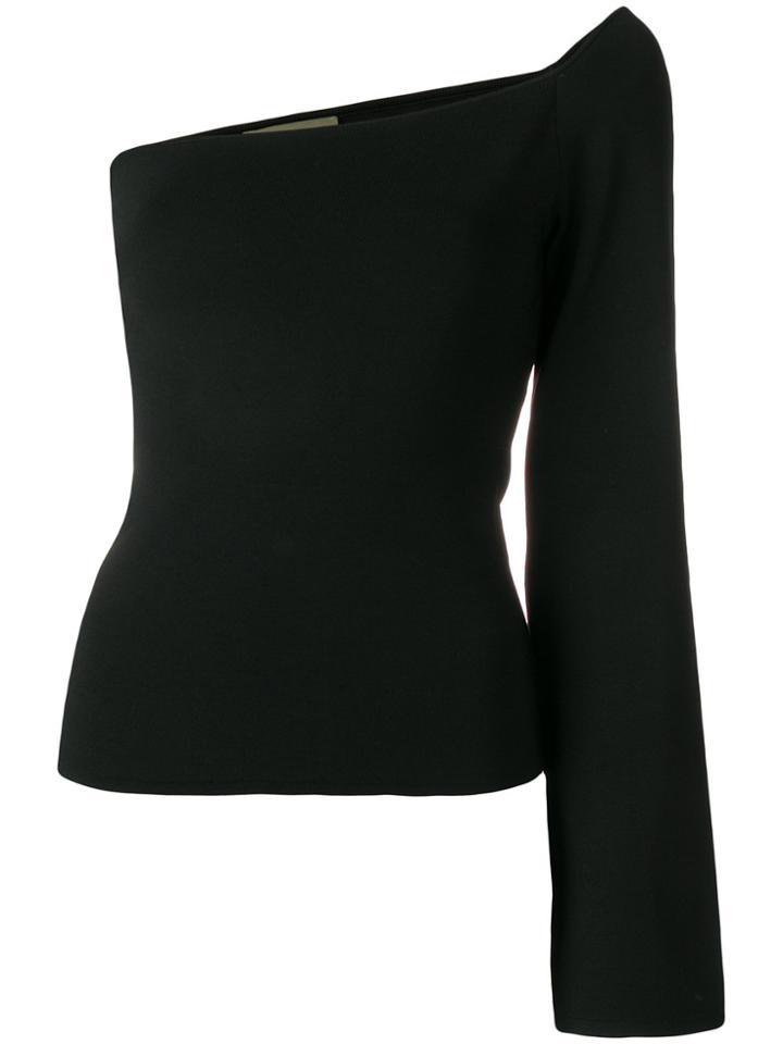 Solace London Renata One Shoulder Top - Black