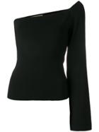 Solace London Renata One Shoulder Top - Black