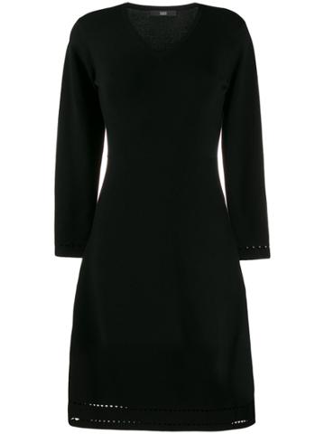 Steffen Schraut V-neck Knitted Cut-out Dress - Black