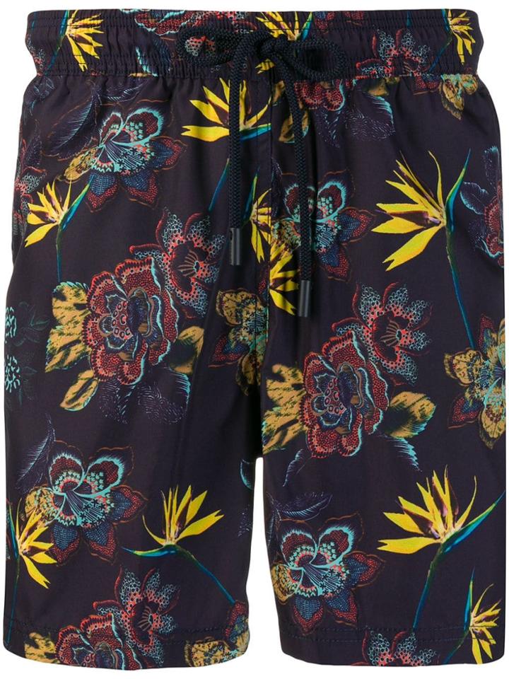 Etro Floral-print Swim Shorts - Purple