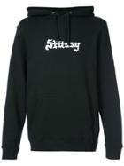 Stussy Logo Print Hoodie - Black