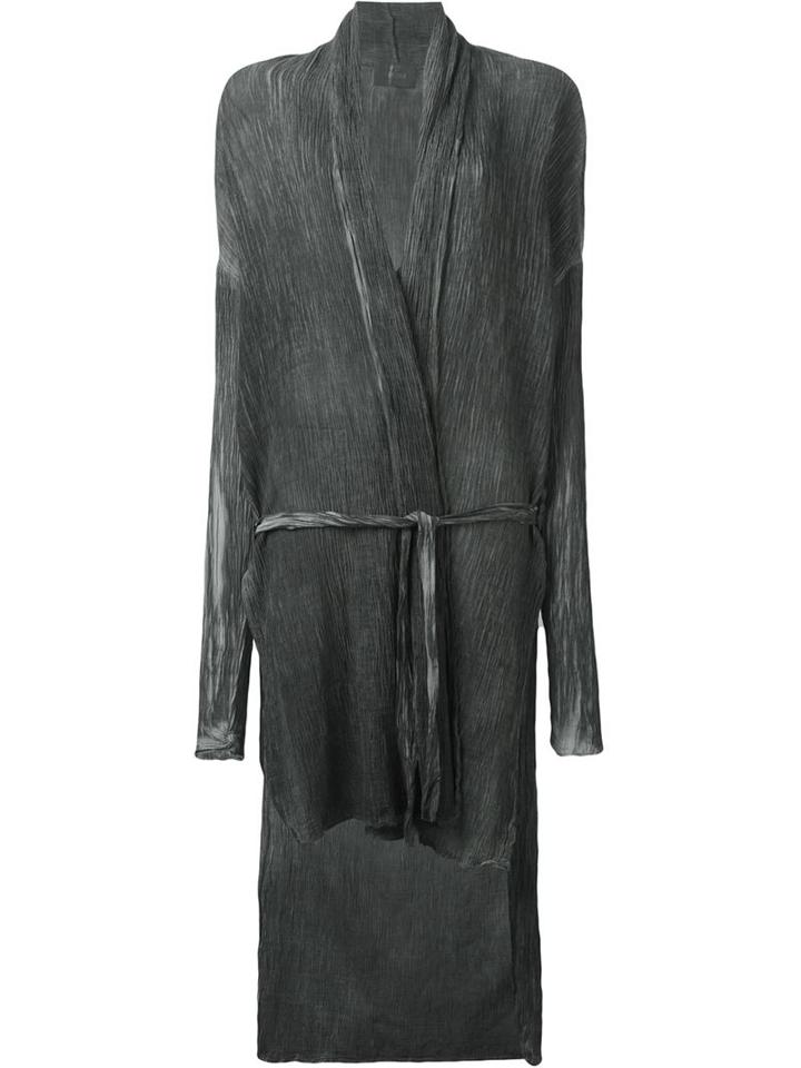 Lost & Found Ria Dunn Tie Waist Long Cardigan, Women's, Size: S, Grey, Silk/cotton