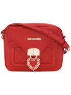 Love Moschino Heart Buckle Shoulder Bag, Women's, Red, Polyurethane