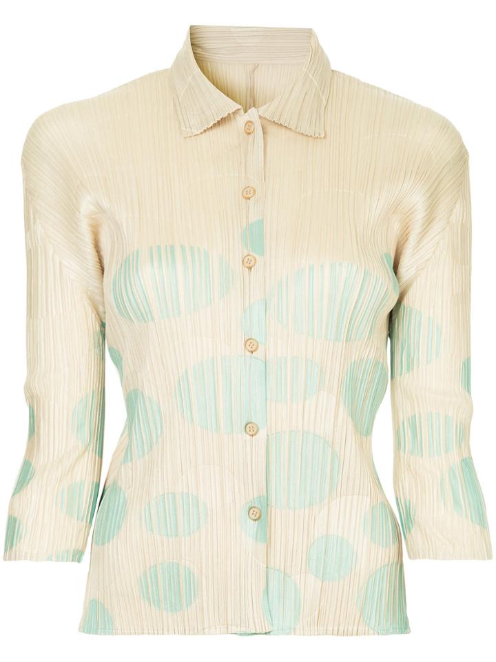 Issey Miyake Vintage Polka Dot Pleated Shirt - White