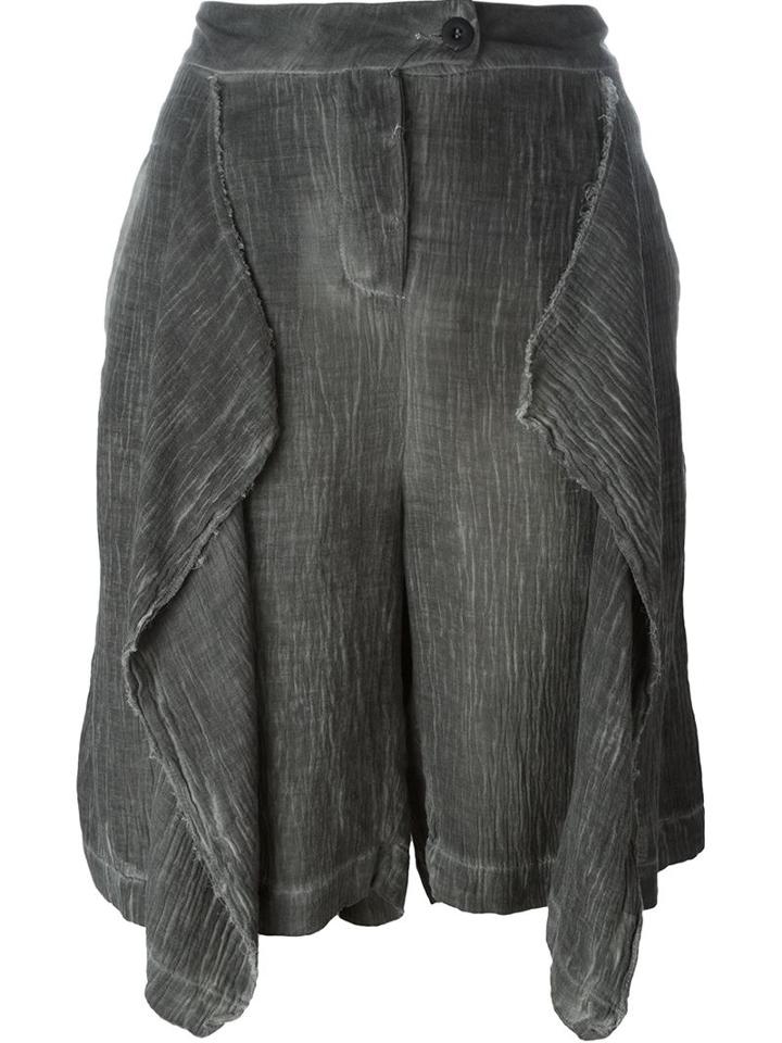 Lost & Found Ria Dunn Draped Front Shorts, Women's, Size: Large, Grey, Silk/cotton