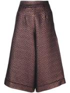 Ultràchic Flared Cropped Trousers - Pink & Purple