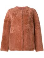 Yves Salomon Meteo Boxy Textured Jacket - Pink & Purple