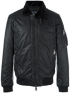 Armani Jeans Zipped Bomber Jacket, Men's, Size: 50, Black, Cotton/spandex/elastane/polyurethane/polyamide