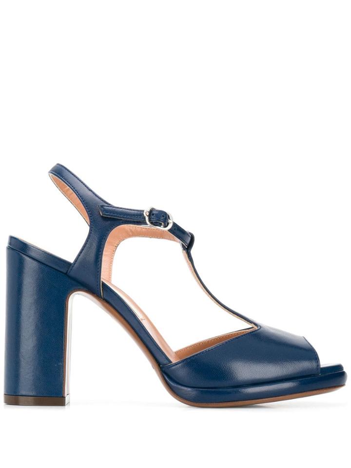 L'autre Chose T-bar Chunky Heel Sandals - Blue