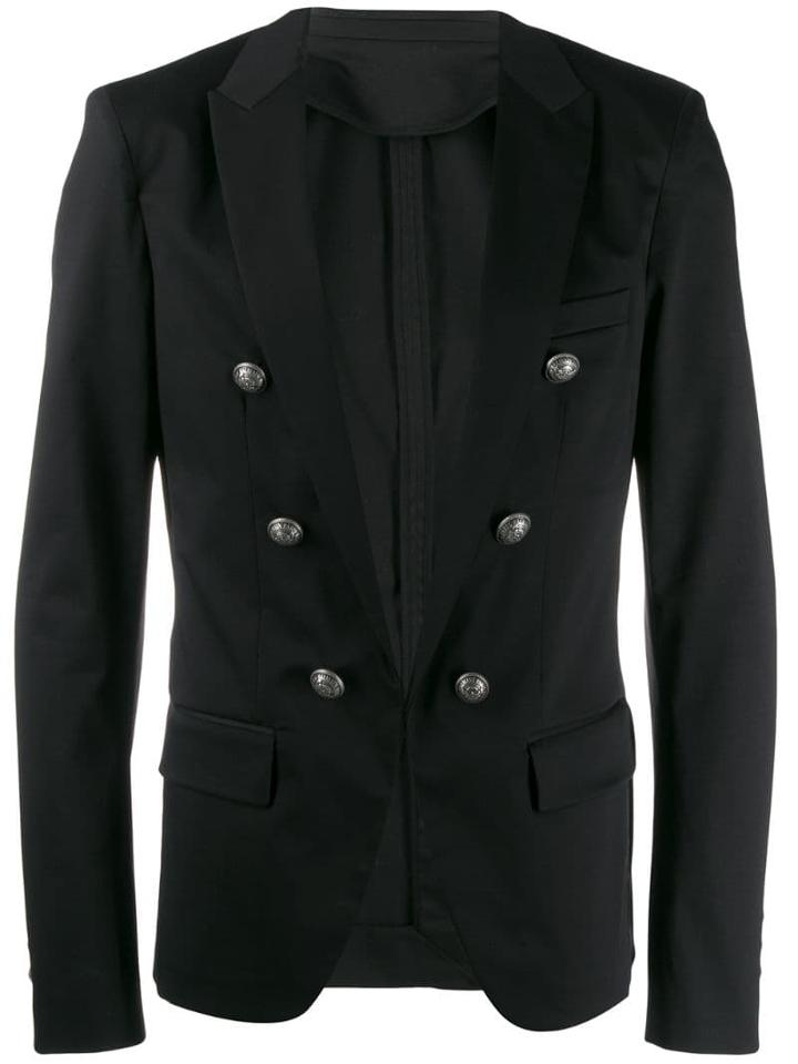 Balmain Double-breasted Blazer Jacket - Nero