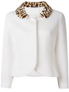 Maison Margiela - Leopard Print Collar Jacket - Women - Cotton/polyamide/polyester - 42, White, Cotton/polyamide/polyester