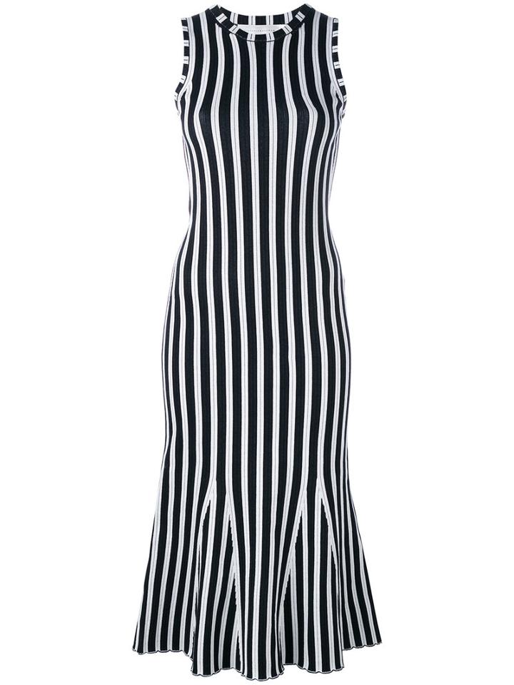 Victoria Beckham Fitted Kick Dress, Women's, Size: 2, Blue, Cotton/polyamide/spandex/elastane