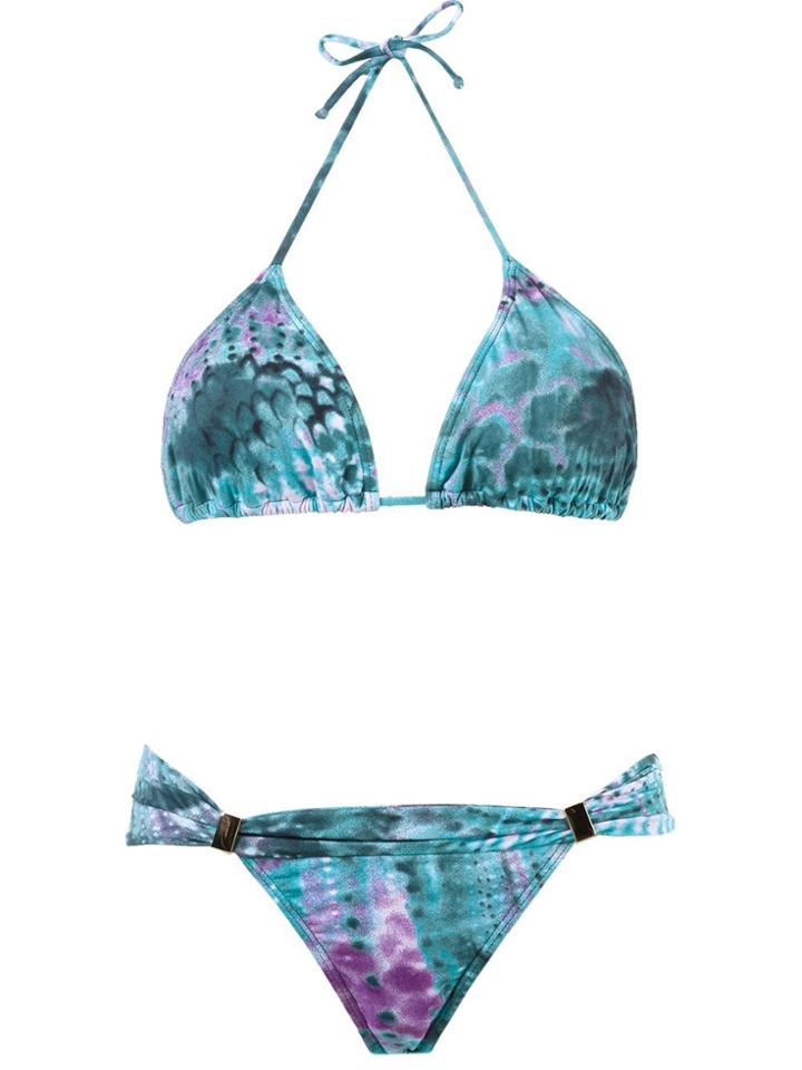 Brigitte Triangle Bikini Set - Blue