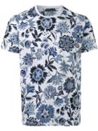 Etro Floral Print T-shirt, Men's, Size: Medium, Grey, Cotton