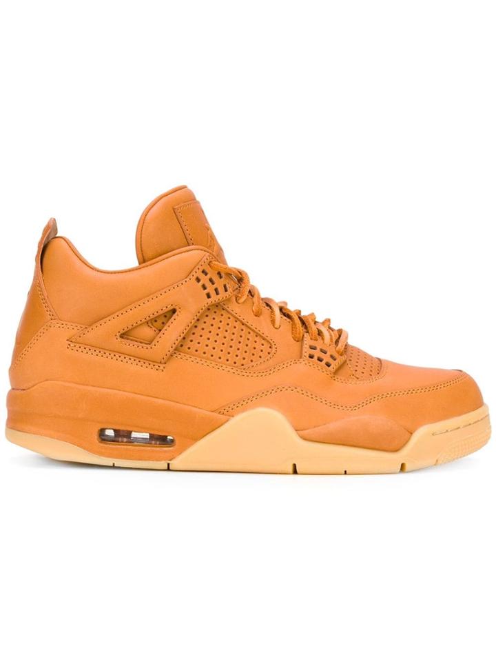 Nike 'air Jordan 4 Retro Premium' Sneakers - Yellow & Orange
