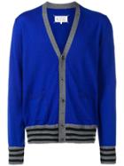 Maison Margiela Stripe Detail Cardigan - Blue