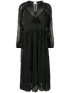 Semicouture Embroidered Lace Dress - Black