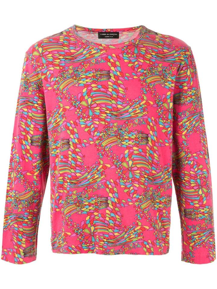 Comme Des Garçons Vintage Optical Print T-shirt - Pink