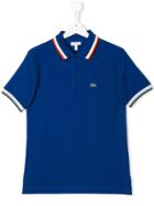 Lacoste Kids Teen Contrast Stripe Detail Polo Shirt - Blue