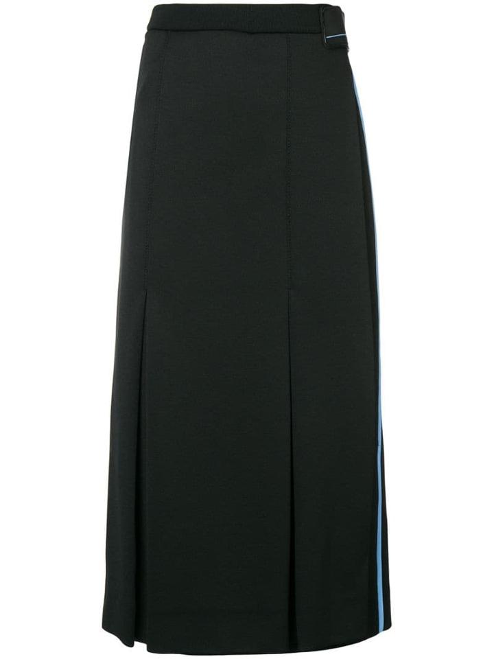 Prada Logo Side Stripe Skirt - Black
