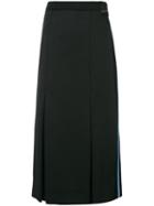 Prada Logo Side Stripe Skirt - Black