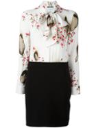 Moschino Burnt Effect Bi-material Dress, Women's, Size: 42, White, Polyester/spandex/elastane/rayon/triacetate