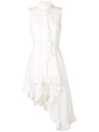 Alexander Mcqueen Asymmetric Ruffled Blouse - White