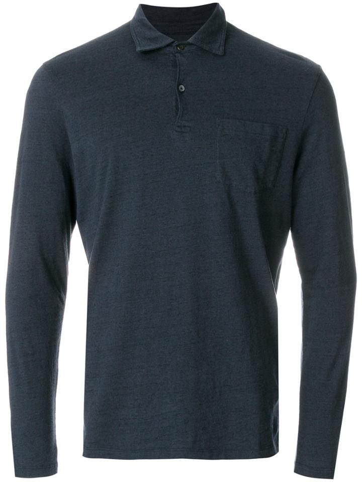 Bellerose Long Sleeved Polo Shirt - Blue